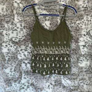 green floral tank top